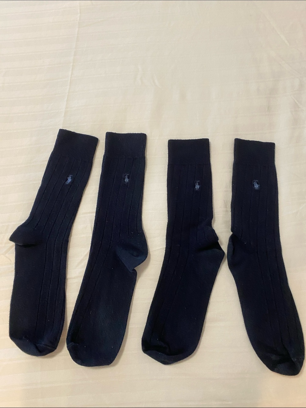 Polo by Ralph Lauren Navy Blue Ribbed Men’s Dress Socks - Set of 4